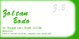 zoltan bodo business card